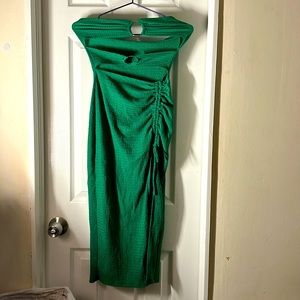 SHEIN Privé Ring Linked Cut Out Drawstring Split Thigh Tube Dress